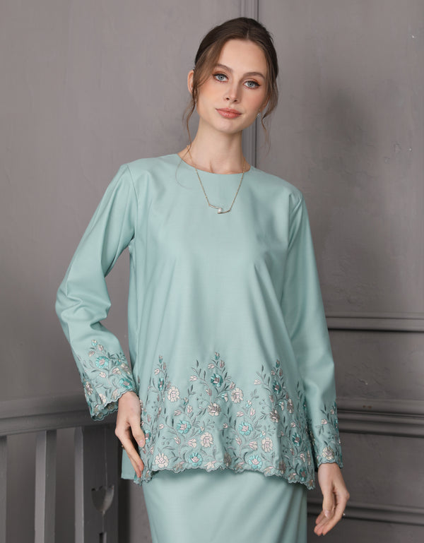 BAJU KURUNG KEDAH ALENA (MINT GREEN)